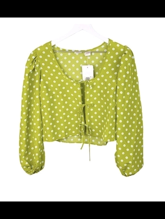 Levi's Tops - Levi's Lime Green Daisy Tie-Front Blouse